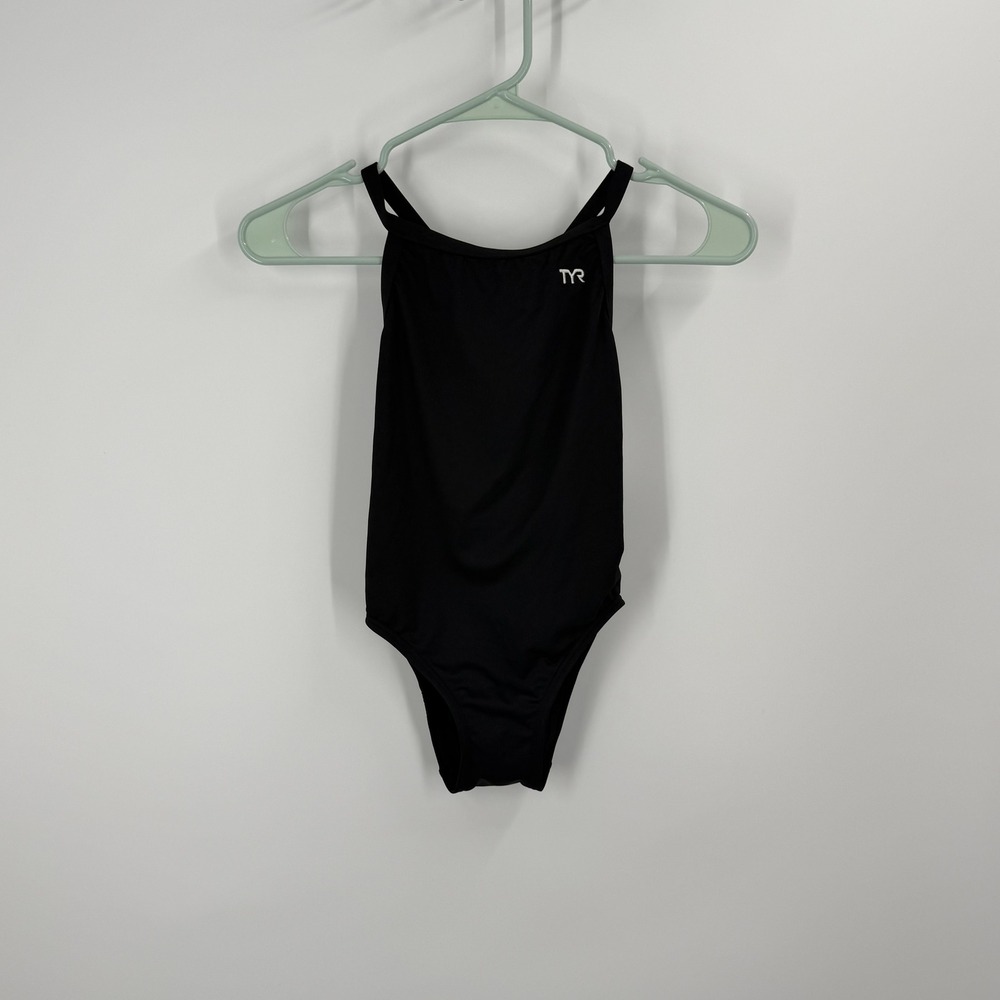 TYR Solid Diamondfit Swimsuit Women Size 26 XS Black One Piece Durafast Elite